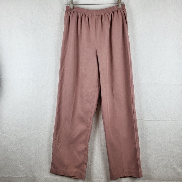 Alfred Dunner Pants - Alfred‎ Dunner Women's Rose Pink Elastic Waist Polyester Pants Size 14